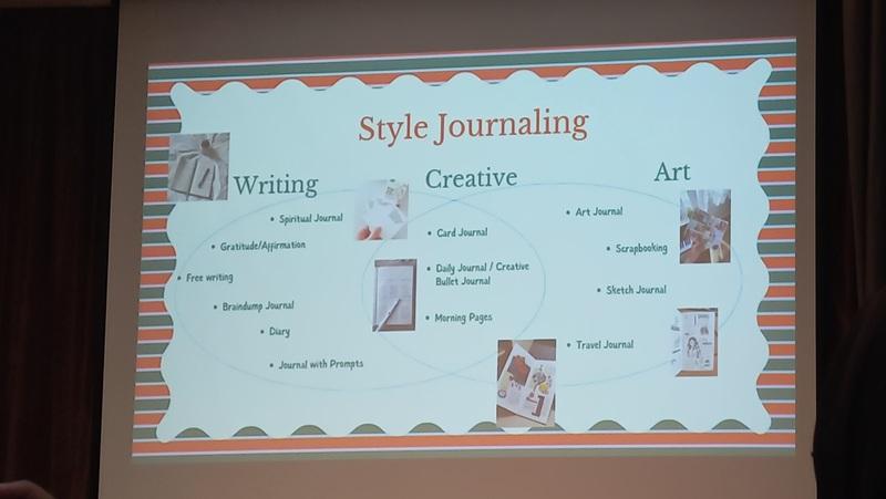 Mazaya Yazid menjelaskan gaya membuat jurnal secara umum pada acara Korean Creative Journaling hari Jumat (6/3/2026) di Jakarta. 