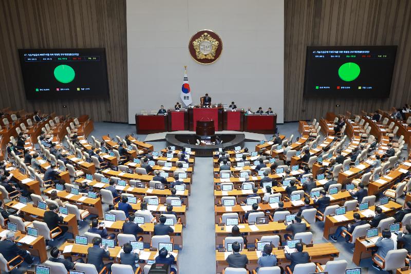 Suasana sidang pleno Sidang Majelis Nasional Sementara bulan Maret yang digelar di Majelis Nasional pada tanggal 12 Maret 2026. (Yonhap News)