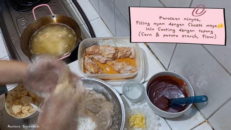 Proses memasak ayam yangnyeom yang penulis siapkan untuk berpartisipasi dalam 2026 Hansik Contest. 