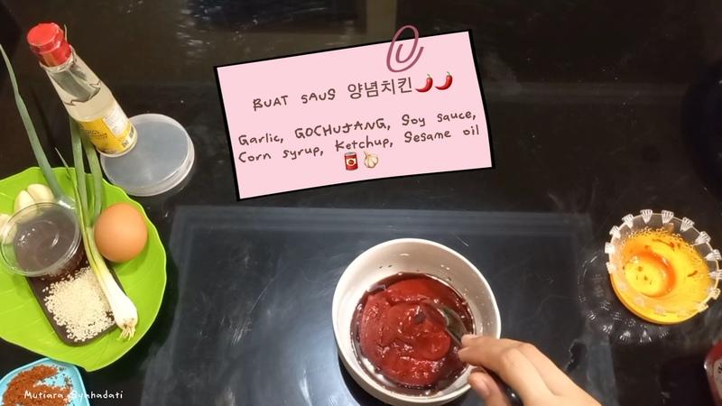 Proses membuat bumbu ayam yangnyeom yang penulis siapkan untuk berpartisipasi dalam 2026 Hansik Contest. 