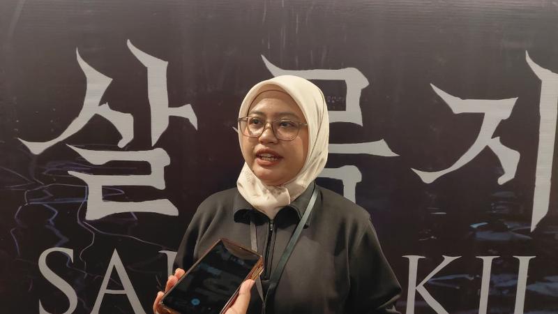 Staf Operasional KSI Surabaya, Nuraini Marna Wijaya, menjelaskan tujuan penyelenggaraan Korean Movie Day usai penyelenggaraan Korean Movie Day pada tanggal 6 Juni 2026 di 5 CGV BG Junction Surabaya. 