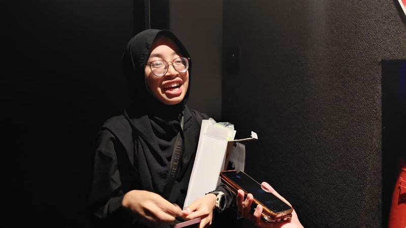 Shieva Anandia menyampaikan kesannya setelah menghadiri acara Korean Movie Day pada tanggal 6 Juni 2026 di 5 CGV BG Junction Surabaya.  