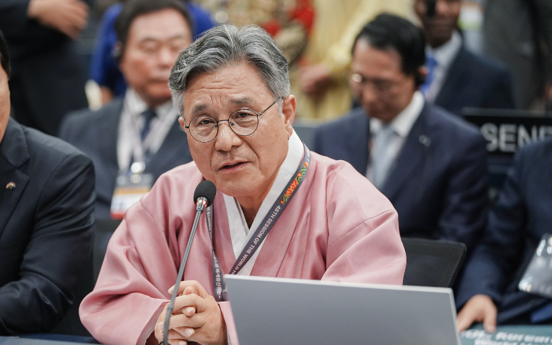 Tanggapan oleh delegasi Republik Korea terhadap penetapan perluasan tahap kedua 'Getbol, Dataran Lumpur Korea' sebagai warisan dunia UNESCO pada tanggal 25 Juli 2026 BEXCO, Haeundae-gu, Busan. (48 World Heritage Commite Media Member) 