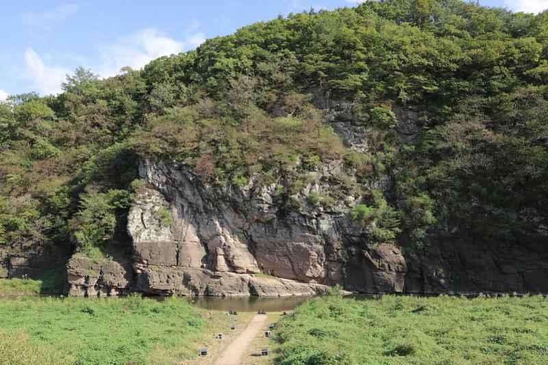Pemandangan Petroglif Bangudae di Daegok-ri, Eonyang-eup, Ulju-gun, Ulsan. 