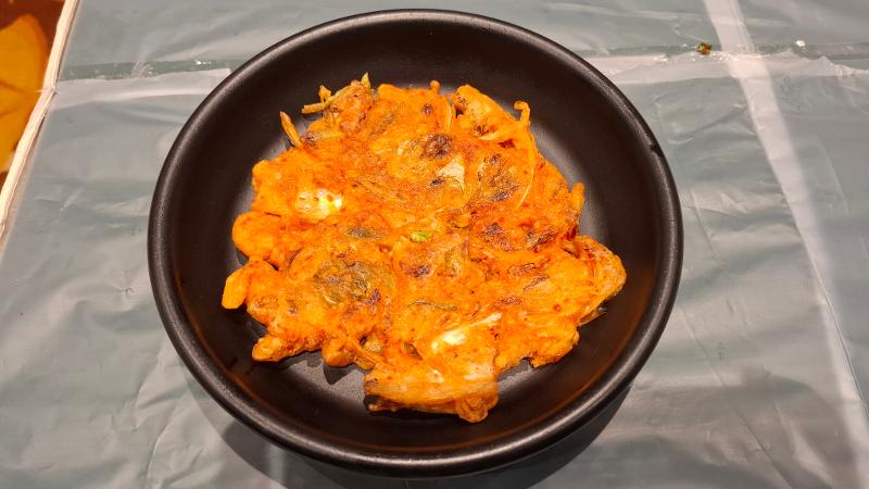 Kimcijeon buatan kelompok penulis pada kelas memasak All About Kimchi tanggal 13 September 2026 di Hotel Borobudur Jakarta. 