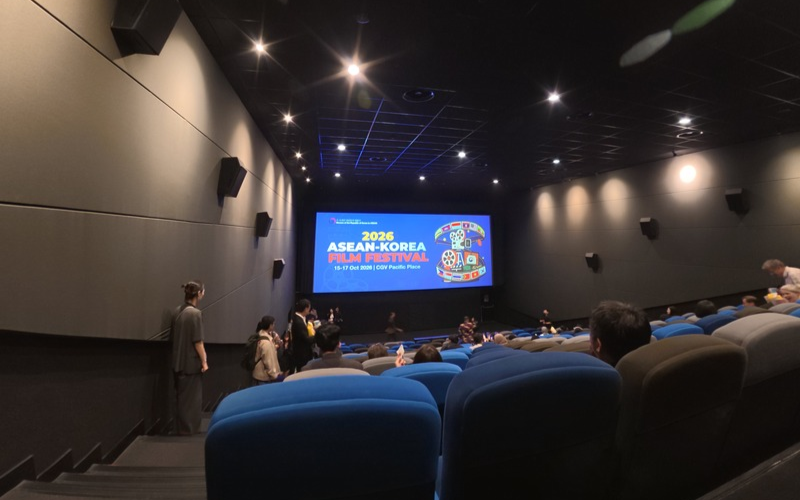 Potret suasana dalam studio bioskop CGV Pacific Place saat pembukaan ASEAN Korea Film Festival (AKFF) 2026 pada hari Kamis (15/10/2026) di CGV Pacific Place, Jakarta. 