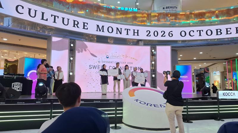 Tim Intan Zaqiah dan Aris serta tim Winda Puspita dan Elya Rusdiana memenangkan Penghargaan Khusus K-Dessert Contest 2026: Sweet Connection tanggal 19 Oktober 2026 di Main Atrium KOREA 360, Jakarta. 